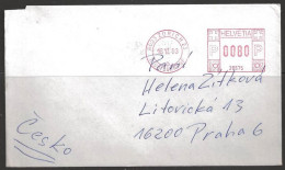 1993 Zurich Postage Meter (0080) To Czech - Covers & Documents