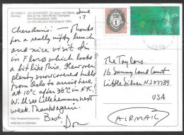 1994 4.50 Research & 1K Posthorn On Postcard To USA - Storia Postale