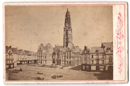 Photo Desavary-Dutilleux, Arras, Rue St. Aubert,  Vue De Arras, Vue De La Place Du Marché Avec St. Vaas L'Église  - Lieux