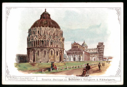 Kaufmannsbild Schürer`s Nähgarn Und Häkelgarn, Ansicht Von Pisa Mit Baptisterium Und Schiefen Turm  - Autres & Non Classés