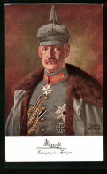 Künstler-AK Kronprinz Rupprecht In Uniform Und Mit Pickelhaube  - Royal Families