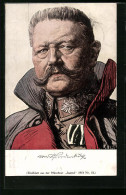 Künstler-AK Paul Von Hindenburg In Uniform Mit Hohem Mantelkragen  - Historical Famous People