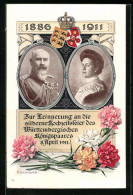AK Erinnerung An Die Silberhochzeit Des Königspaares Von Württemberg In 1911  - Royal Families