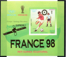 Rotary International 980701 Guinea Equatorial SS Gold Overprint Imperf Soccer - Rotary, Lions Club