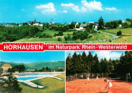 73761846 Horhausen Westerwald Panorama Freibad Tennisplatz Horhausen Westerwald - Autres & Non Classés