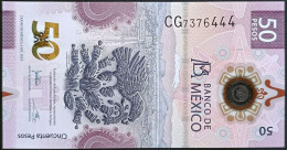 MEXICO $50 ! SERIES CG7376444 ANGEL # 6-DEC-2023 !  AXOLOTL POLYMER NOTE Mint BU Crisp Read Descr. For Notes - Mexico