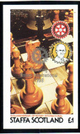 Rotary International 98 UK Scotland Staffa Chess Imperf Silver Overprint - Rotary Club