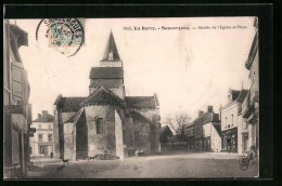 CPA Sancergues, Abside De L`Eglise Et Place  - Sancergues