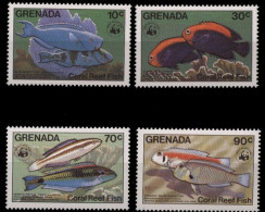 Grenada, Fische / Meerestiere, MiNr. 1299-1302, Postfrisch - Grenade (1974-...)