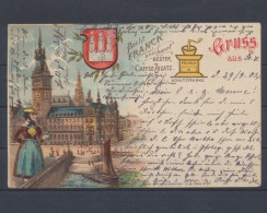 Hamburg, Rathaus, Karte Mit Wappen - Autres & Non Classés