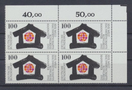 Deutschland, MiNr. 1620, 4er Block, Ecke Re. Oben, Postfrisch - Unused Stamps