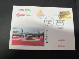 31-5-2024 (6 Z 37) Paris Olympic Games 2024 - Torch Relay (Etape 20) In Caen (30-5-2024) With Crocodile Stamp - Summer 2024: Paris