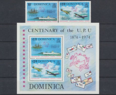 Dominica, Michel Nr. 417-418 + Block 28, Postfrisch - Dominica (1978-...)