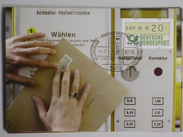 Deutschland (BRD), Michel Nr. 1 (20-300 Pf.), Maximumkarten - Automatenmarken [ATM]