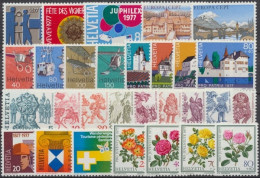 Schweiz, MiNr. 1087-1115, Jahrgang 1977, Postfrisch - Sonstige & Ohne Zuordnung