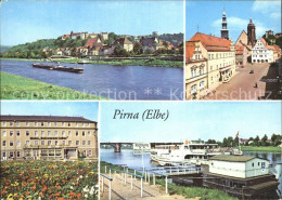 72354817 Pirna Elbe Binnenschifffahrt Markt Rathaus Hotel Schwarzer Adler Dampfe - Pirna
