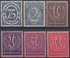 Deutsches Reich Dienstmarken, MiNr. 69-74 X, Postfrisch - Service