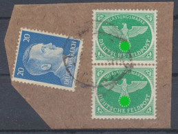 Feldpost, MiNr. 4, 2x Auf Briefstück, Briefstück - Besetzungen 1938-45