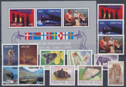 Färöer, MiNr. 243-255, Jahrgang 1993, Postfrisch - Féroé (Iles)