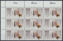 Deutschland (BRD), Michel Nr. 1415 9er Bogenteil, Postfrisch - Unused Stamps