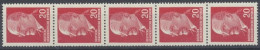 DDR, Michel Nr. 848 R X, 5er Streifen, Postfrisch - Ungebraucht