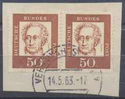 Deutschland (BRD), MiNr. 356, Waagerechtes Paar, Briefstück - Oblitérés