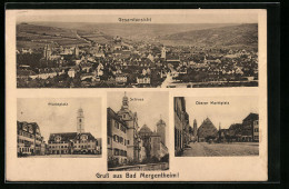 AK Bad Mergentheim, Marktplatz Mit Geschäften, Oberer Marktplatz Mit Brunnen, Schloss  - Bad Mergentheim