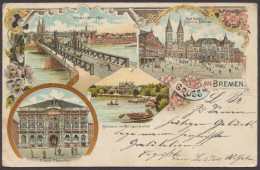 Bremen, Weserbrücke, Rathaus, Dom U. Börse, Tivoli-Theater, Meierei - Bremen
