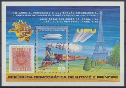 Sao Tome + Principe, Eisenbahn, MiNr. Block 17 A, Postfrisch - São Tomé Und Príncipe