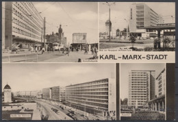 Karl-Marx-Stadt, Zentralhaltestelle, Hauptpost, Roter Turm, Strasse Der Nationen, Rosenhof - Other & Unclassified
