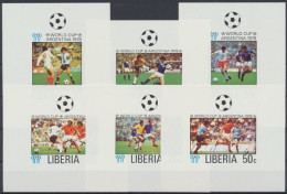 Liberia, Fußball, MiNr. 1061-1066 B, 6 Blöcke, Postfrisch - Liberia