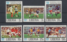 Liberia, Fußball, MiNr. 1061-1066 B, WM 1978, Postfrisch - Liberia