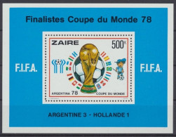 Kongo (Zaire), Fußball, MiNr. Block 19, WM 78, Postfrisch - Sonstige & Ohne Zuordnung