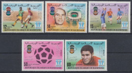 Mauretanien, Fußball, MiNr. 615-619, Postfrisch - Mauritanie (1960-...)