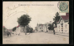 CPA Sancoins, Rue De St-Amans Et Rue De La Croix-Blanche  - Sancoins