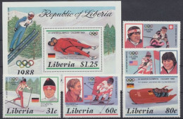 Liberia, MiNr. 1355-1359 + Block 112, Postfrisch - Liberia