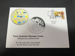31-5-2024 (4 Z 37) Australia - 2 Special Coins Released Via Australia Post For PARIS 2024 Olympic Games - Monnaies