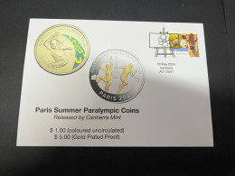 31-5-2024 (4 Z 37) Australia - 2 Special Coins Released Via Australia Post For PARIS 2024 Paralympic Games - Münzen