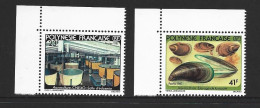 French Polynesia 1981 Fish Breeding Hatchery Set Of 2 Marginal MNH - Unused Stamps