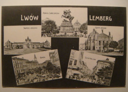 Lwow.Lemberg.Multiview.L&P 940.Halicka,rynek,dworzec,teatr.Poland.Ukraine. - Ucrania