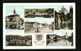 AK Waldheim, Obermarkt M. Wettinbrunnen, Rathaus Und Schloss Kriebstein  - Waldheim