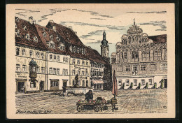 Künstler-AK Weimar, Marktplatz  - Weimar