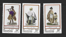 French Polynesia 1984 Costumes Set Of 3 MNH , Gum Bends - Nuevos