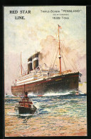 AK Passagierschiff Pennland Der Red Star Line Bei Der Hafeneinfahrt  - Steamers