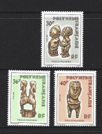 French Polynesia 1985 Tiki Carvings Set Of 3 MNH - Unused Stamps
