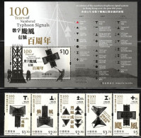 China Hong Kong 2017 The 100 Years Of Numbered Typhoon Signals (Stamps 5v+SS/Block) MNH - Unused Stamps