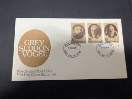 31-5-2024 (6 Z 39) New Zealand FDC - 1979 - Grey Seddon Vogel - Brieven En Documenten