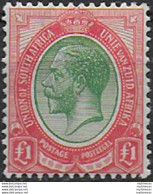 1916 Union Of South Africa Giorgio V 1£ MNH SG N. 17 - Sonstige & Ohne Zuordnung