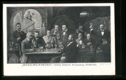 AK Hamburg, Moselweinprobe, Weinhandlung Theodor Rahaus  - Mitte