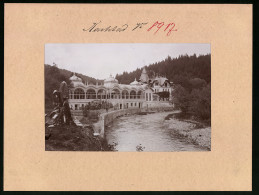 Fotografie Brück & Sohn Meissen, Ansicht Karlsbad, Flusspartie Mit Blick Auf Das Cafe Kaiserpark  - Lieux